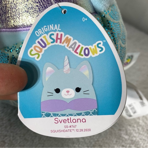 Kellytoy Original Squishmallows Blue Svetlana Mermaid Unicorn Plush - Picture 5 of 14
